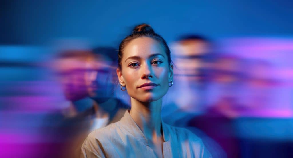 Elegant young woman in vibrant urban nightlife setting, showcasing modern fashion, confident attitude, and contemporary style. Perfect for digital marketing, branding, and lifestyle promotions.